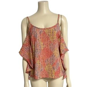 Style Tree Ruffle Side Cami‎ Womens Small Orange